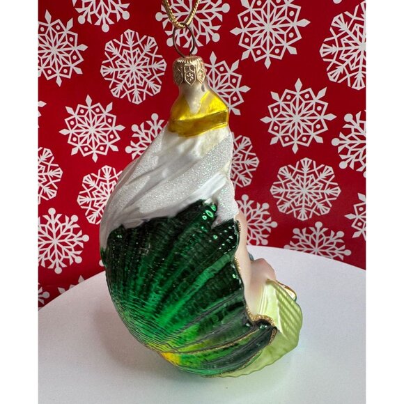 Kurt Adler Polonaise King Neptune Merman Blown Glass Ornament 6½ Aqua Green - Picture 3 of 7